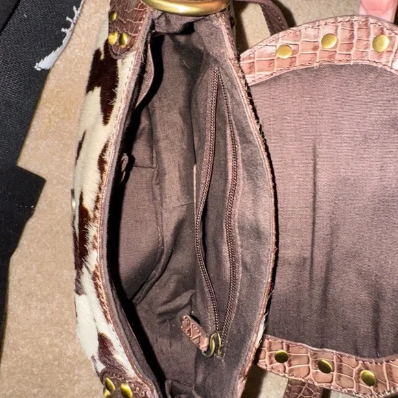 TOSCA BLU Brown Leather & Cowhide Shoulder Bag - Picture 5 of 10